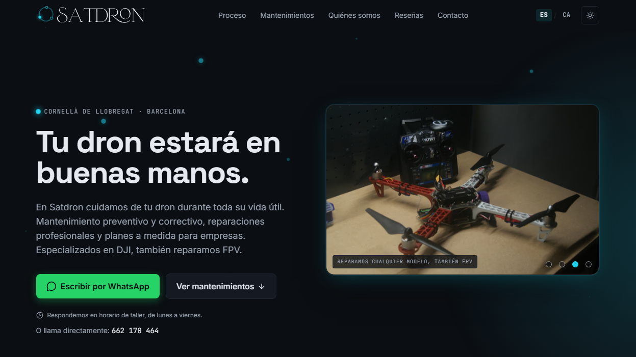 Captura de la web satdron.com